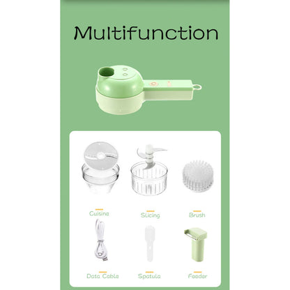 4-in-1 Electric Vegetable Chopper & Slicer – Cutter, Masher, Mixer