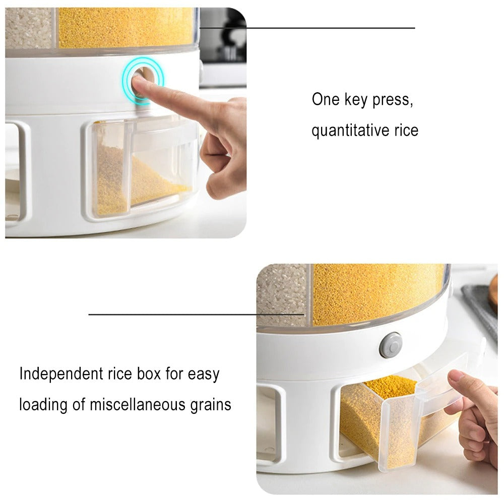 6-in-1 Rotatable Kitchen Food Container Organizer – Space Saving Design