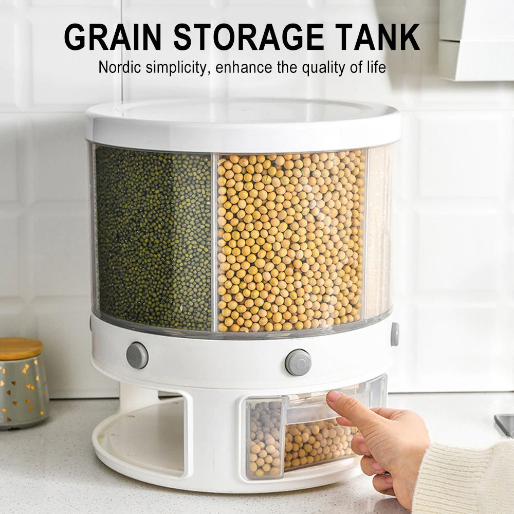 6-in-1 Rotatable Kitchen Food Container Organizer – Space Saving Design