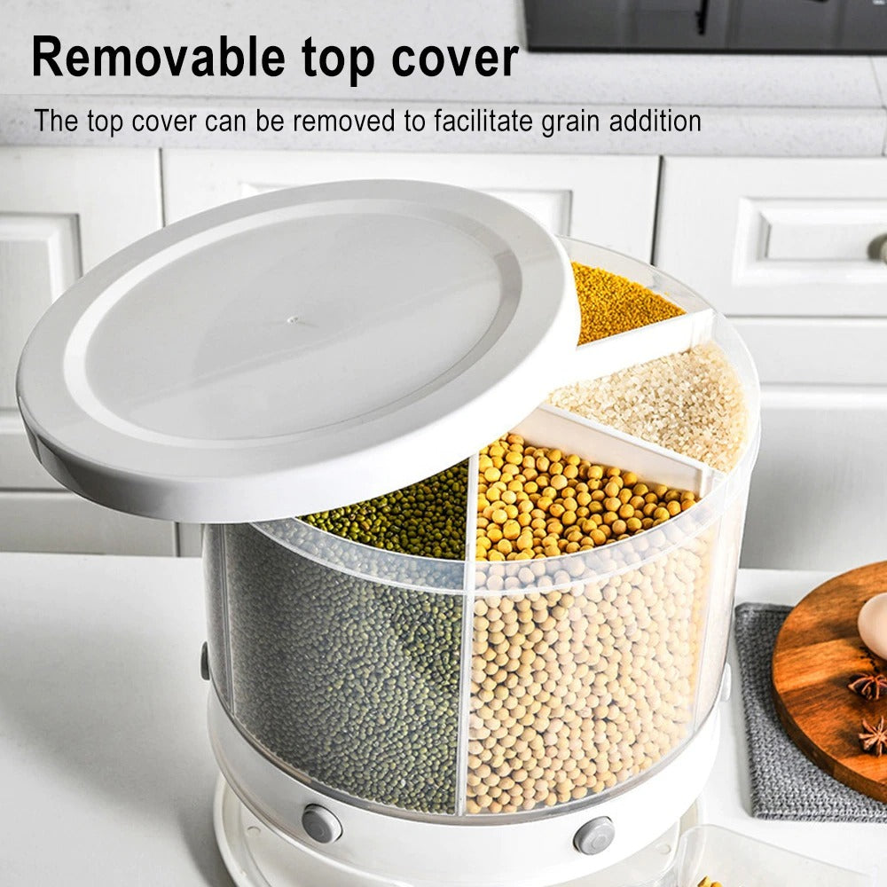 6-in-1 Rotatable Kitchen Food Container Organizer – Space Saving Design