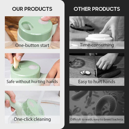 4-in-1 Electric Vegetable Chopper & Slicer – Cutter, Masher, Mixer
