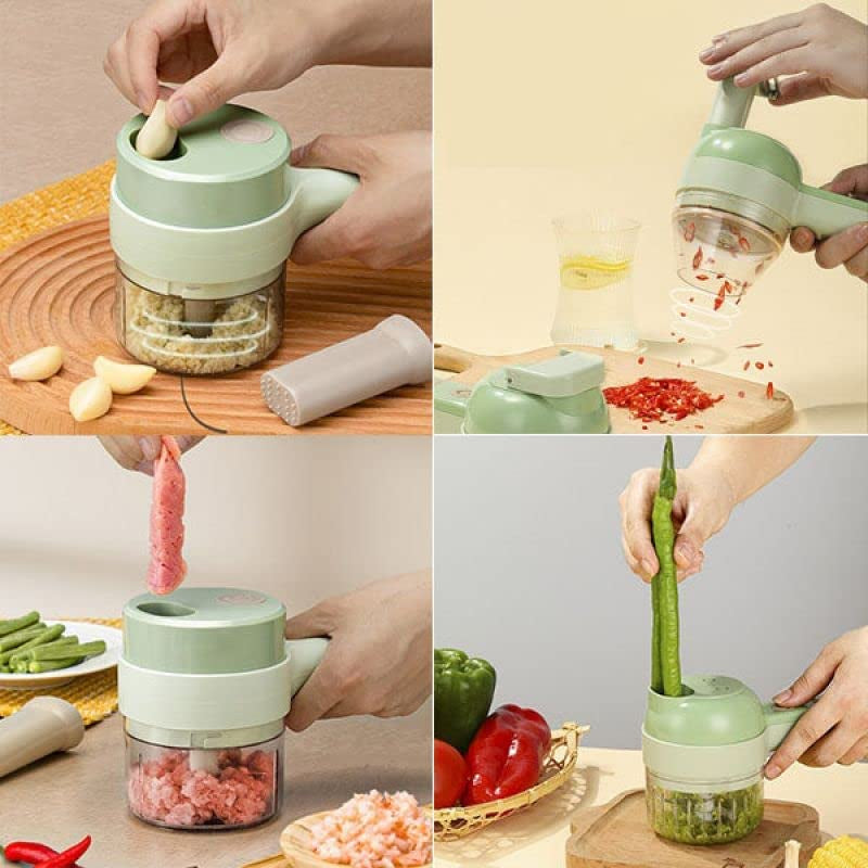 4-in-1 Electric Vegetable Chopper & Slicer – Cutter, Masher, Mixer