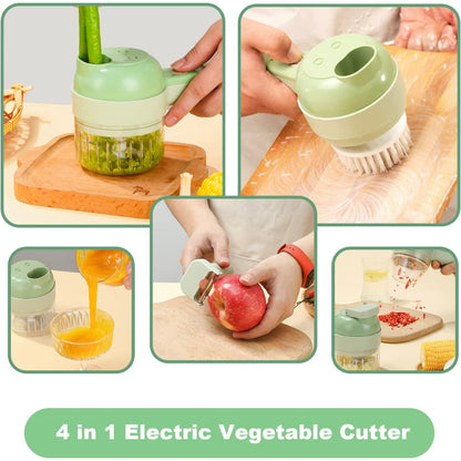 4-in-1 Electric Vegetable Chopper & Slicer – Cutter, Masher, Mixer